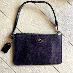 COACH Small Glittery Black Wallet/Wristlet